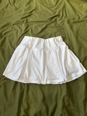 White Pleated Mini Tennis Pickleball Skirt